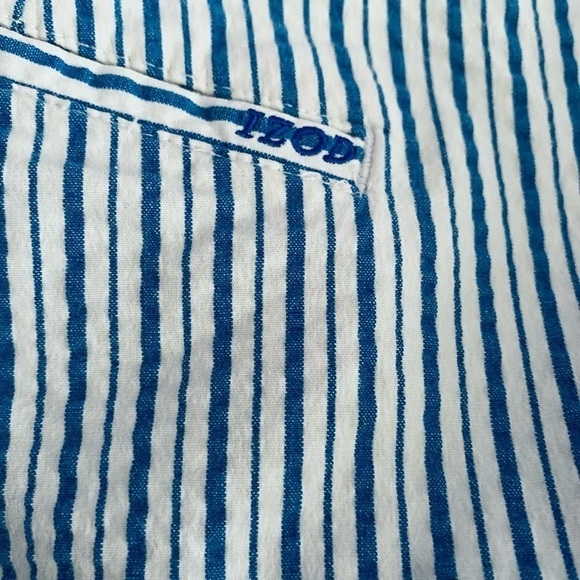 IZOD Blue & White Seersucker Shorts Women’s Size 14 | Classic Summer Style - Picture 4 of 6